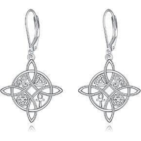 Witches Knot/Butterfly/Kokopelli/Tree of Life/Sunflower/Mushroom Earrings Sterling Silver Highland Cow Jewelry Cat Gifts for Women Girls in Kuwait