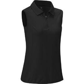 Rdruko Women's Sleeveless Golf Shirts Zip Up Quick Dry Tennis Running Tank Tops Polo Shirts for Women Golf Apparel Clothes