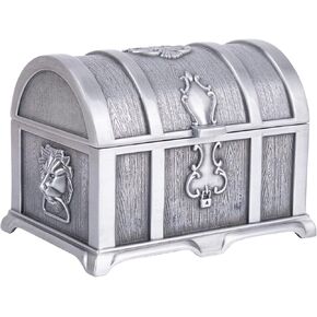 NaienCraft، صندوق منظم مجوهرات معدني كبير عتيق، صندوق كنز لتخزين المجوهرات in Kuwait