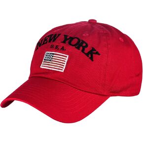 NYFASHION101 New York USA Flag Embroidered Adjustable Low Profile Cap in Saudi Arabia