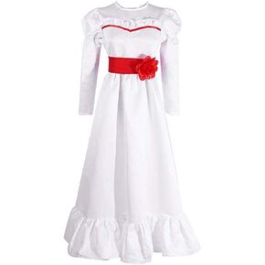 Mocona Women's Annabelle Role Play Costume Horror Scary Party White Dress in Saudi Arabia
