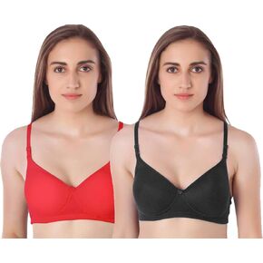 Cotton Blend, Stylish Padded Mould Everyday Wear Bra (Pack of 2) in Saudi Arabia