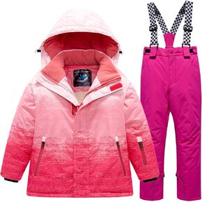 بدلة ثلج للأطفال من HOUZONIY مقاومة للماء، مجموعة جاكيت وسروال معزول، بدلة تزلج للأولاد والبنات، للتزلج والتزحلق على الجليد والشتاء in Kuwait