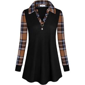 قمصان Siddhe النسائية بأكمام طويلة وطية صدر السترة ورقبة على شكل حرف V، قمصان كاجوال للعمل in Kuwait