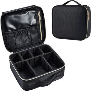 Stagiant Travel Makeup Bag,Make up Bag for Women, Large Cosmetic Bag Travel Makeup Case Toiletry Bag for Girls Make Up Bag Brush Organizer Bags (Nylon, Black) in Kuwait