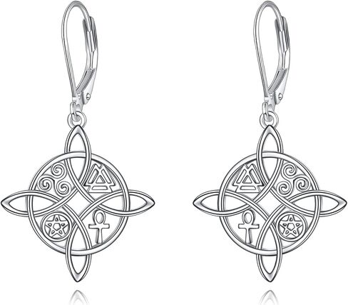 Witches Knot/Butterfly/Kokopelli/Tree of Life/Sunflower/Mushroom Earrings Sterling Silver Highland Cow Jewelry Cat Gifts for Women Girls in Kuwait