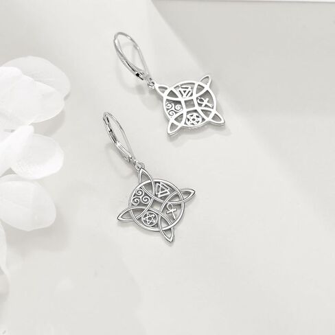 Witches Knot/Butterfly/Kokopelli/Tree of Life/Sunflower/Mushroom Earrings Sterling Silver Highland Cow Jewelry Cat Gifts for Women Girls in Kuwait
