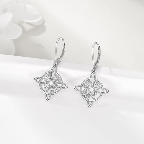 Witches Knot/Butterfly/Kokopelli/Tree of Life/Sunflower/Mushroom Earrings Sterling Silver Highland Cow Jewelry Cat Gifts for Women Girls in Kuwait