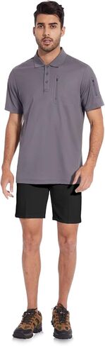 Casei قمصان بولو رجالي سريعة الجفاف الرياضة في الهواء الطلق قميص جولو رجالي الأداء قميص بولو التكتيكي الرطوبة فتل كم قصير in Kuwait