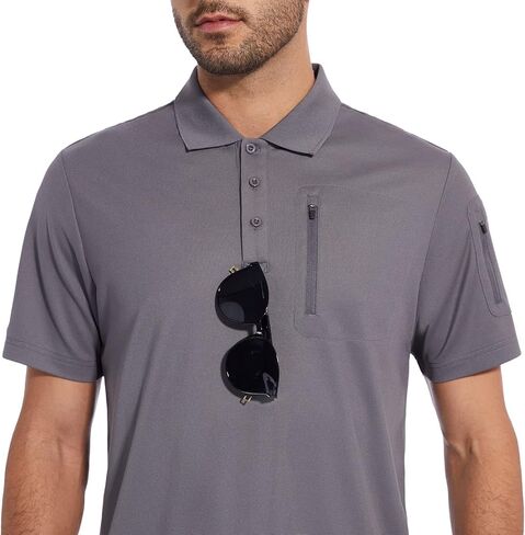Casei قمصان بولو رجالي سريعة الجفاف الرياضة في الهواء الطلق قميص جولو رجالي الأداء قميص بولو التكتيكي الرطوبة فتل كم قصير in Kuwait