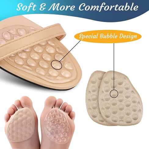 COATERIA Premium Ball of Foot Cushions for High Heels Shoes, Metatarsal Pads with Massage Dots and Heel Cushion Grips, All Day Pain Relief and Comfort, One Size Fits (4 in 1 Set) in Saudi Arabia