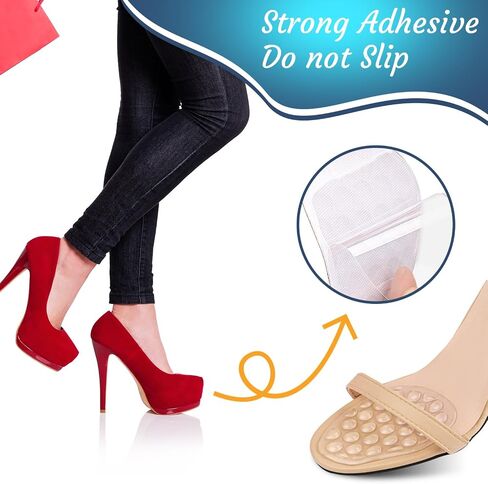 COATERIA Premium Ball of Foot Cushions for High Heels Shoes, Metatarsal Pads with Massage Dots and Heel Cushion Grips, All Day Pain Relief and Comfort, One Size Fits (4 in 1 Set) in Saudi Arabia