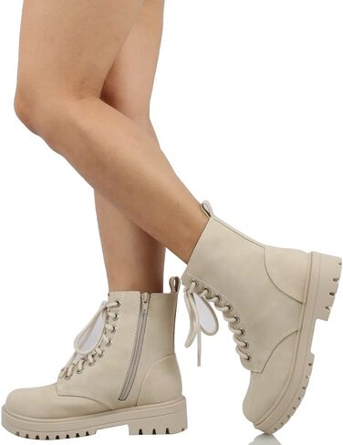 Soda Women's Combat Lace Up Ankle Boot in Kuwait