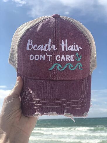KATYDID Beach Hair Don’t Care Baseball Hat - Trucker Hat for Women - Stylish Cute Sun Hat in Saudi Arabia