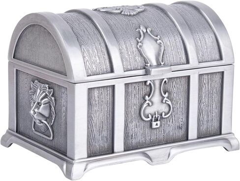 NaienCraft، صندوق منظم مجوهرات معدني كبير عتيق، صندوق كنز لتخزين المجوهرات in Kuwait