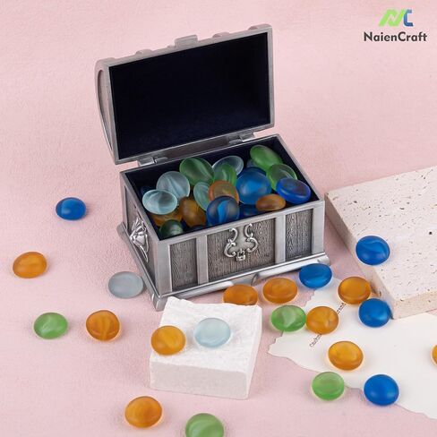 NaienCraft، صندوق منظم مجوهرات معدني كبير عتيق، صندوق كنز لتخزين المجوهرات in Kuwait