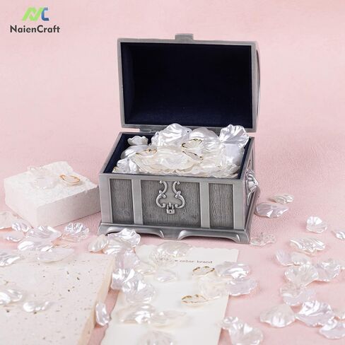 NaienCraft، صندوق منظم مجوهرات معدني كبير عتيق، صندوق كنز لتخزين المجوهرات in Kuwait