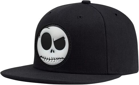 ADJUEMB Classic Snapback Hats Skull Embroidery Adjustable Flat Bill Hat Unisex Baseball Caps in Kuwait