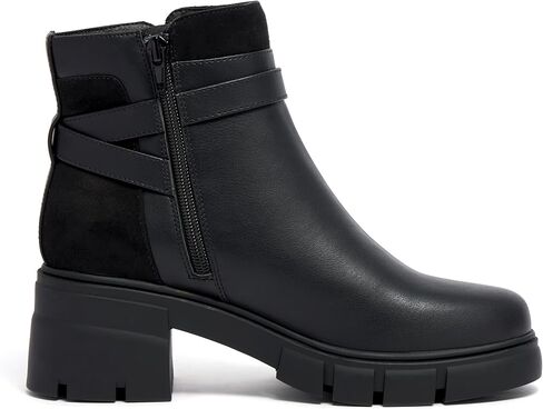 Vodvob أحذية الكاحل النسائية منخفضة الكعب مكتنزة انقطاع الجوارب القصيرة مع مشبك العروة وحيد تشيلسي زيبر أحذية الخريف عارضة in Kuwait