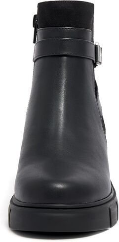 Vodvob أحذية الكاحل النسائية منخفضة الكعب مكتنزة انقطاع الجوارب القصيرة مع مشبك العروة وحيد تشيلسي زيبر أحذية الخريف عارضة in Kuwait