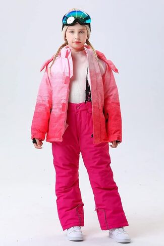 بدلة ثلج للأطفال من HOUZONIY مقاومة للماء، مجموعة جاكيت وسروال معزول، بدلة تزلج للأولاد والبنات، للتزلج والتزحلق على الجليد والشتاء in Kuwait