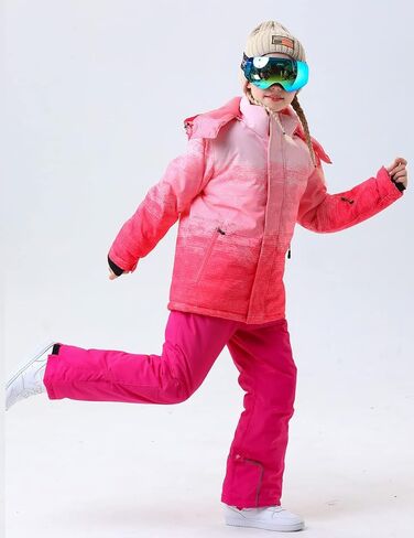 بدلة ثلج للأطفال من HOUZONIY مقاومة للماء، مجموعة جاكيت وسروال معزول، بدلة تزلج للأولاد والبنات، للتزلج والتزحلق على الجليد والشتاء in Kuwait