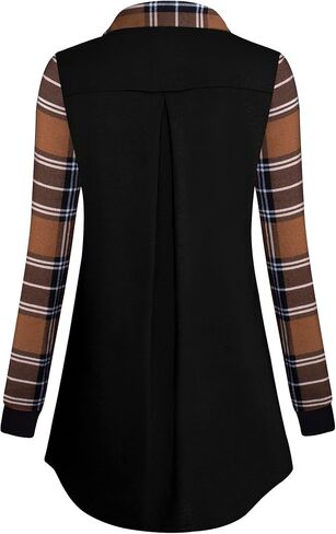 قمصان Siddhe النسائية بأكمام طويلة وطية صدر السترة ورقبة على شكل حرف V، قمصان كاجوال للعمل in Kuwait