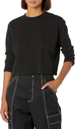 The Drop Women's Ravi Long-Sleeve Cropped Crewneck Tee Shirt in Saudi Arabia