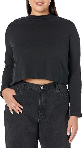 The Drop Women's Ravi Long-Sleeve Cropped Crewneck Tee Shirt in Saudi Arabia