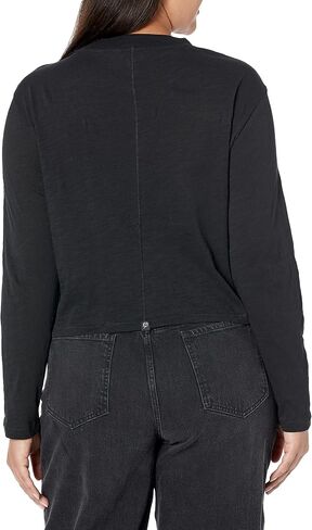The Drop Women's Ravi Long-Sleeve Cropped Crewneck Tee Shirt in Saudi Arabia