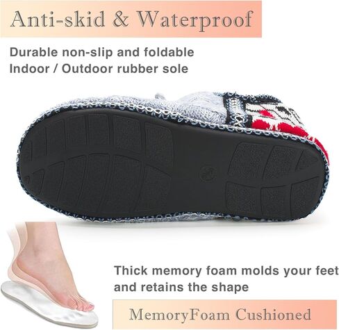 Cozylook Women's Bootie Slippers, Cozy House Shoes with Memory Foam, Plush Fleece Lining, Indoor/Outdoor Anti-Slip Sole in Kuwait