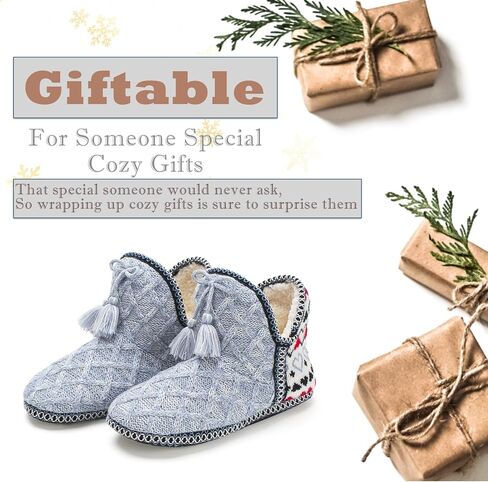 Cozylook Women's Bootie Slippers, Cozy House Shoes with Memory Foam, Plush Fleece Lining, Indoor/Outdoor Anti-Slip Sole in Kuwait