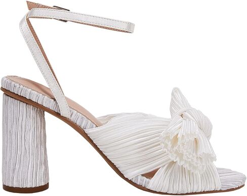 VETASTE Women's Bow Knot Heeled Sandals Bridal Wedding Open Toe Ankle Strap Chunky Heels in Saudi Arabia