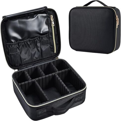 Stagiant Travel Makeup Bag,Make up Bag for Women, Large Cosmetic Bag Travel Makeup Case Toiletry Bag for Girls Make Up Bag Brush Organizer Bags (Nylon, Black) in Kuwait