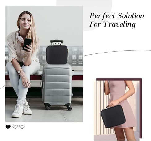 Stagiant Travel Makeup Bag,Make up Bag for Women, Large Cosmetic Bag Travel Makeup Case Toiletry Bag for Girls Make Up Bag Brush Organizer Bags (Nylon, Black) in Kuwait