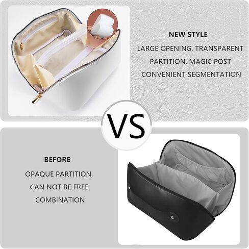 Ladies makeup bag, large capacity travel makeup bag, portable flat large opening makeup bag, waterproof makeup bag, can accommodate toiletries and cosmetics (Double zipper Pink) in Saudi Arabia