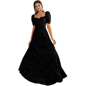 فستان Miss ord نسائي رسمي قصير الأكمام منتفخ للحفلات الراقصة، فستان طويل يصل إلى الأرض in Kuwait