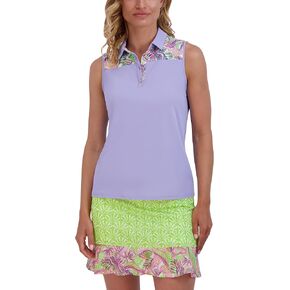 Stella Parker Women's Button Front Sleeve Polo