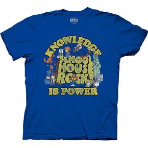 Ripple Junction Schoolhouse Rock Men's Short Sleeve T-Shirt Knowledge is Power Retro Vintage Nostalgia Officially Licensed in Kuwait