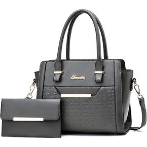 NICOLE & DORIS Handbags for Women Elegant Tote Bags Shoulder Bag 2 Pieces Set Purses Handbag PU Leather in Kuwait
