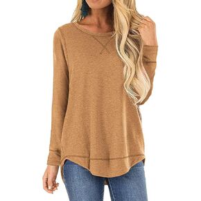 جوم ديزين بلوزة تونيك كاجوال فضفاضة باكمام قصيرة وفتحة جانبية للنساء in Kuwait