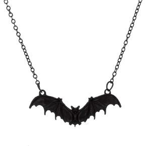 Spiritrain Gothic Bat Pendant Necklace for Men Women Boys Girls Punk Cool Black Silver Animal wings Flying Neck Chain Choker Necklace for Funny Vintage Halloween Party Fashion Jewelry Gifts
