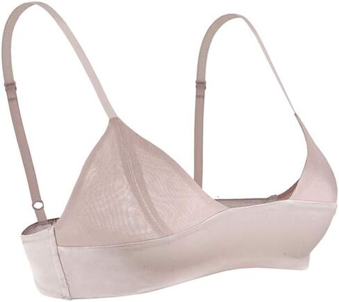 SilRiver Womens Silk Satin Triangle Bralette U-Shaped Bra Delicate Brassiere (for A-C Cups) in Kuwait