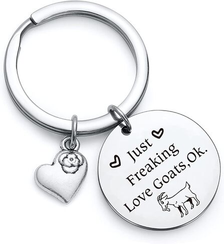 Nothers RSZOTW Goat Owner Gift Crazy Goat Lady Jewelry Goats Lover Keychain Goat Farmer Keychain in Saudi Arabia