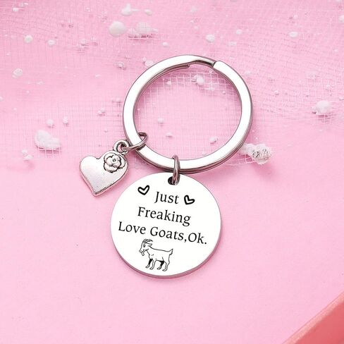 Nothers RSZOTW Goat Owner Gift Crazy Goat Lady Jewelry Goats Lover Keychain Goat Farmer Keychain in Saudi Arabia