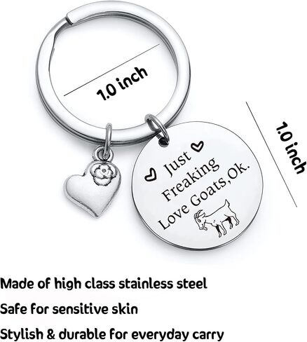 Nothers RSZOTW Goat Owner Gift Crazy Goat Lady Jewelry Goats Lover Keychain Goat Farmer Keychain in Saudi Arabia