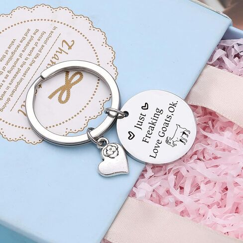 Nothers RSZOTW Goat Owner Gift Crazy Goat Lady Jewelry Goats Lover Keychain Goat Farmer Keychain in Saudi Arabia