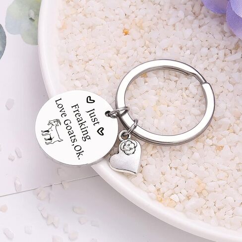Nothers RSZOTW Goat Owner Gift Crazy Goat Lady Jewelry Goats Lover Keychain Goat Farmer Keychain in Saudi Arabia