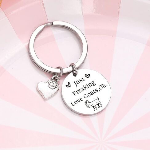 Nothers RSZOTW Goat Owner Gift Crazy Goat Lady Jewelry Goats Lover Keychain Goat Farmer Keychain in Saudi Arabia