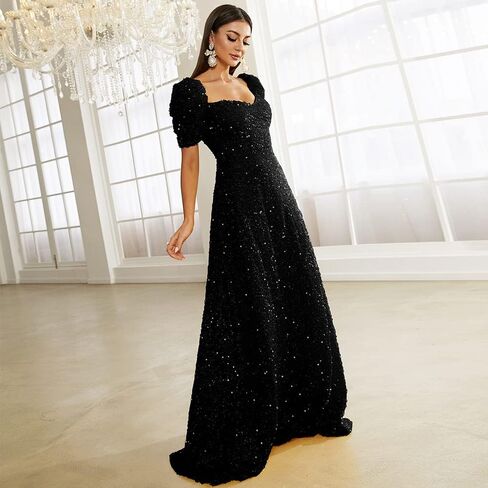 فستان Miss ord نسائي رسمي قصير الأكمام منتفخ للحفلات الراقصة، فستان طويل يصل إلى الأرض in Kuwait